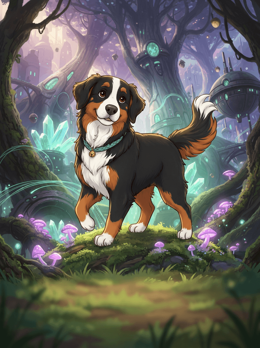 Trixi the Bernese Mountain Dog discovers a glowing underground squirrel city.
