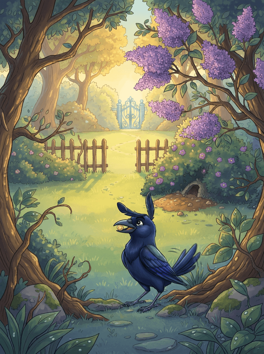 Malý teriér Blesk v zahradě bedlivě zkoumá stopu s lupou v tlapce.