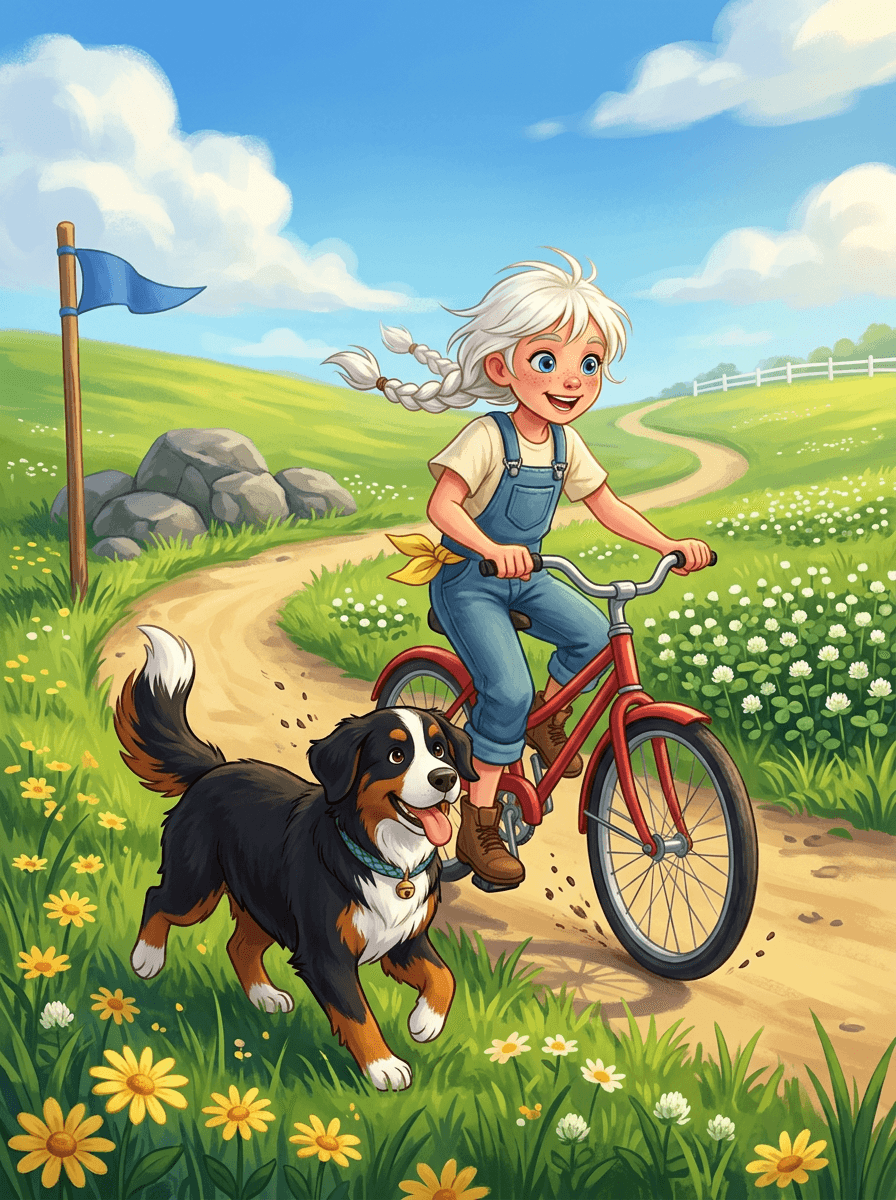 Zoe et son chien Trixi courent ensemble dans le Grand Pré.
