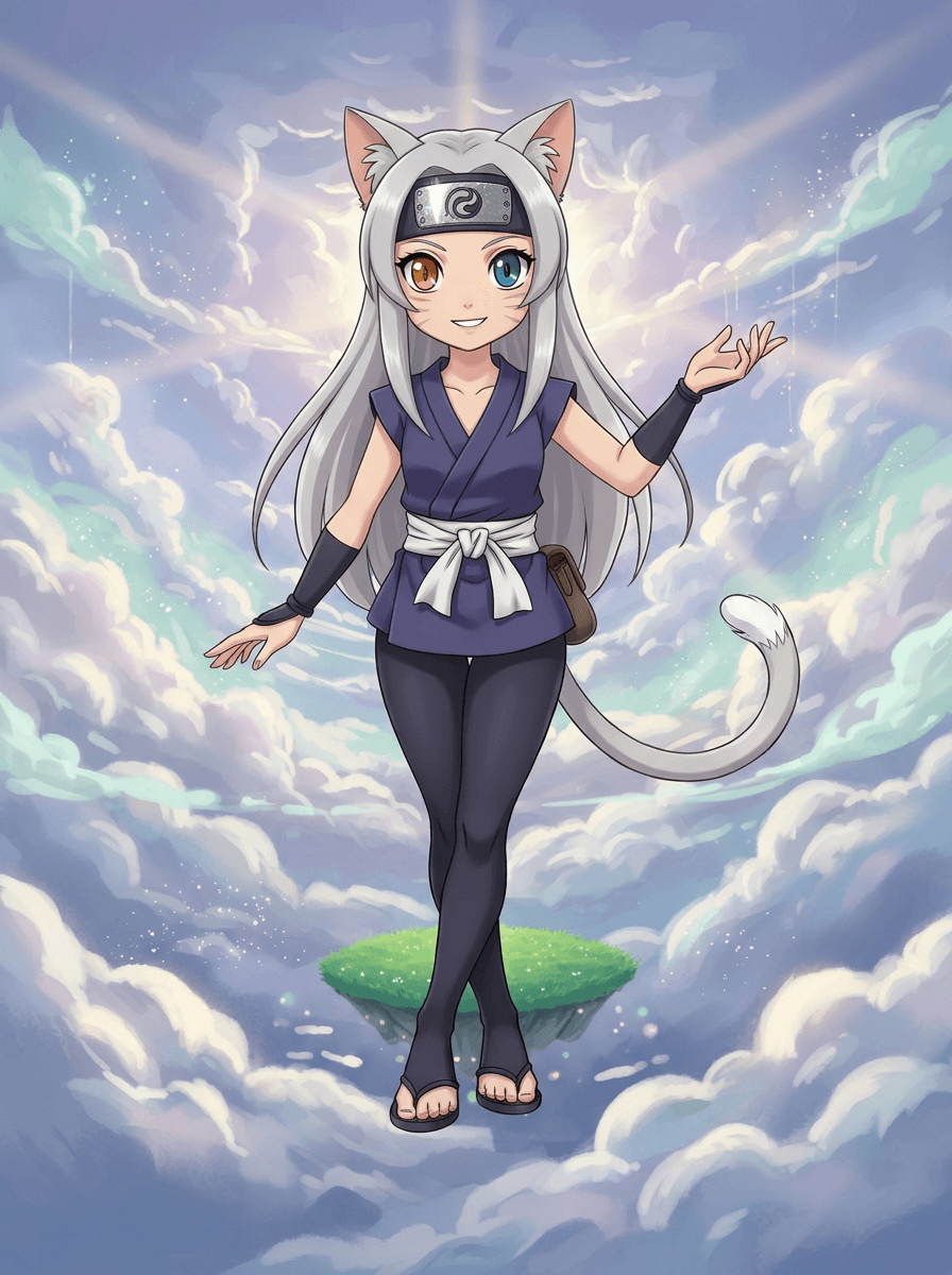 Dziewczynka-kot Shiki z symbolem Yin Yang na arenie Turnieju Legend.