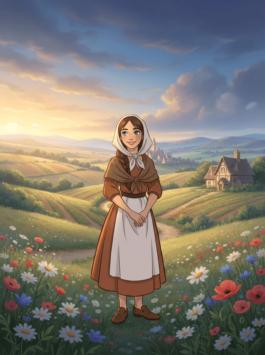 Manka v režném pytli jede na koze do města za prokurátorem.