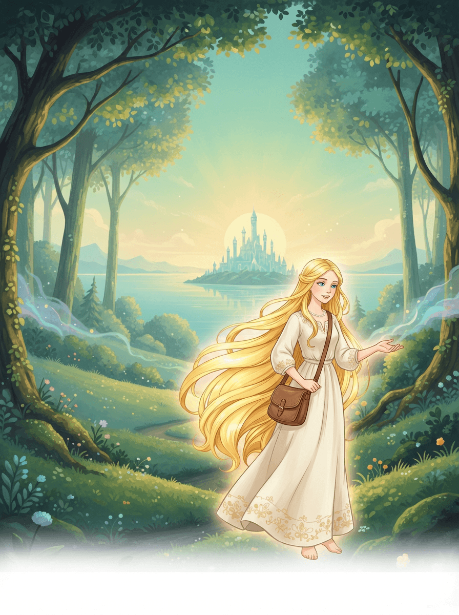 Kuchař Jiřík s kouzelnými zvířaty v zahradě hledá krásnou princeznu Zlatovlásku.